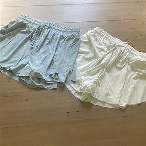 Women's Light Blue and White Shorts